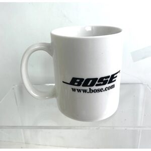 Vintage BOSE advertising white coffee mug cup Bose.com.